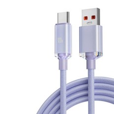 120W 6A 초고속충전 USB-A to C 데이터 케이블, 1개, 퍼플, 1.5m