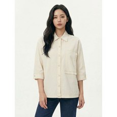 올리비아하슬러 화이트 포켓 스티치 셔츠 OHCMBL103