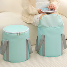 휴대편리 간편 패브릭 족욕기 바스켓 오단보온층 고온강한 방수원단 족욕바구니 접이식, 상세페이지 참조, 소형네이비