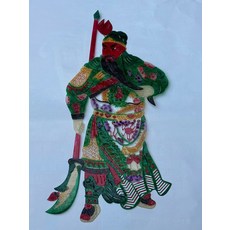 皮影 關公 牛皮 純手工製作 收藏 裝飾, 如圖所示, 1個