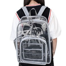 로로포우 야구 직관 가방 투명 백팩, 1개, 그레이