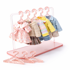 블룸앤모먼 인형옷행거 그로밋옷 모루인형옷 미니인형 옷걸이세트 미니어처, 1개, 핑크