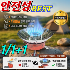 [4500W 고출력] 아웃도어 다기능 미니 연꽃모양 방풍 스토브 휴대용 가스버너 스트링 연꽃모양 스토브, (4500W 고출력)1세트