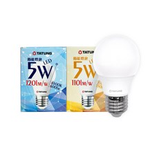 TATUNG大同 LED球泡燈 E27燈頭 5W 節能省電, 黃光, 1個