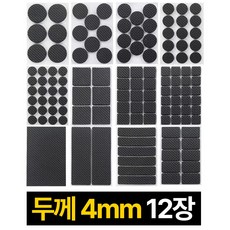 프렌티 가구 소음방지 미끄럼방지 패드 12개, 블랙