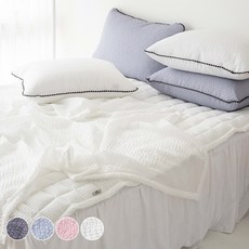 베이직 시어서커 홑이불+패드+베개커버 세트