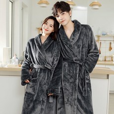 【臺灣\齣貨】睡袍 法蘭絨睡袍 情侶裝睡袍 睡衣 長款 過膝 刷毛 珊瑚絨睡袍 情侶裝浴袍 鼕季傢居服 鞦鼕季【秦小姐】