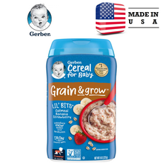 Gerber Lil Bits 오트밀 시리얼 8개월 이상 유아용 바나나 딸기 227g (8oz), 1개