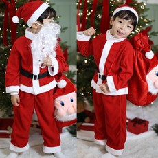 크리스마스 어린이 산타옷 산타복 모자 세트 행사 의상