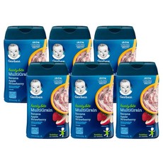 Gerber Multigrain Cereal 거버 멀티그레인 바나나 사과 딸기 시리얼 12개월이상 8oz (227g) 6팩, 상세 참조, 227g, 6개