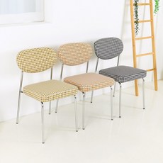 1+1 체어센스 이브 체어 2개 미드센추리 모던 실버 식당 식탁 업소용 카페 의자, 이브 하운드체크