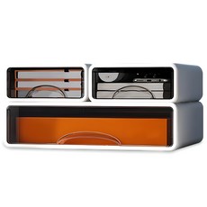 마켓플랜 세레니티 투명 수납함, 화이트, 3개