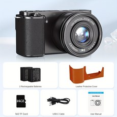 Komery 12X 광학 SLR DSLR 카메라 4K 64MP HD 디지털 사진 자동 초점, 18) protection cover - 32G TF, holster strap 2