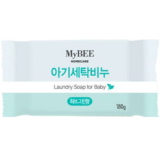 마이비 아기 세탁비누 허브그린향 180g, 4개