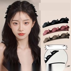 [사랑스러운 공주님] 헤어악세사리 머리핀 땋은머리, 13. 검정핑크 4개