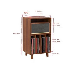 LP 보관함 선반 오디오랙 수납 음반 수납장 수납함, 1개, A20 월넛 컬러 밀도판 포함