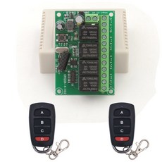 DIESE 433MHZ 범용 원격 제어 DC 2V 24V 4CH RF 무선 릴레이 수신기 및 송신기 차고 조명 LED, 1RC 2B, 1개