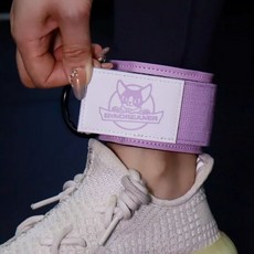 GYMDREAMER健身腳踝扣龍門架練腿練臀部大腿力量訓練綁腿帶拉力繩, 1個, 均碼,能量簡約款粉色/雙扣【1只裝】