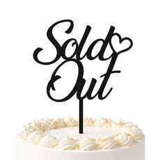 모로아 브라이덜샤워 토퍼 케이크 솔드아웃 소품 웨딩 결혼 축하 기념일 장식, 1개, 블랙