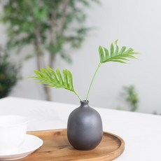 심플 귀여운 조화 화병 24cm (DIY) 인테리어 그리너리 여름 테이블 장식 소품 꾸미기, 1개, 호프셀렘_블랙 도자기화병