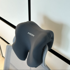 꾸베꾸베 탈부착 메모리폼 의자 머리받침 목 쿠션, 그레이