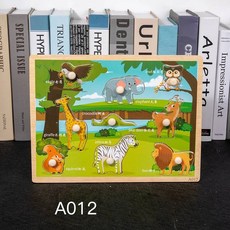 시크 몬테소리 나무 퍼즐 손 잡아 보드 장난감 Tangram 아기 교육 만화 차량 동물 과일 3D 271075