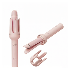 PYHO 2in1 전자동 고데기 가벼운 세라믹 코팅 온도 조절 웨이브 초보자 추천 선물용, BJ19, 핑크