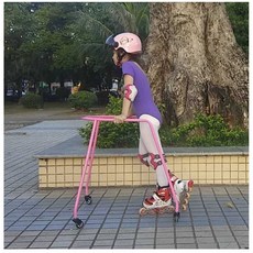 롤러스케이트 보조 훈련기구 입문자 초보자 보행기, 키 105-120에 적합 블루, 1개