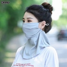 QRU 防曬面罩護頸夏季防紫外線透氣面紗護臉面罩女輕盈面部戶外遮陽