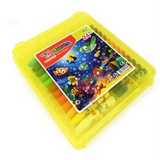 단색 6각 크레파스 24색 고급색연필