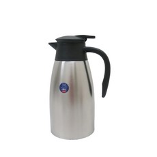 平價 餐具達人 #304歐式迎賓壺 保溫保冰壺 不鏽鋼按壓水壺 1.5L/2.0L, 1個, 銀色保溫壺 (超商限2) 1.5L, 銀色