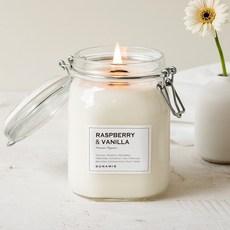 타닥 타닥 나무심지 대용량 소이 캔들, 1개, 1000ml, 5. 라즈베리 & 바닐라