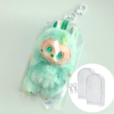 DEEPSUN 라부부 편리한 케이스 전용 케이스 세트, 투명케이스+열쇠고리(인형미포함), 2개