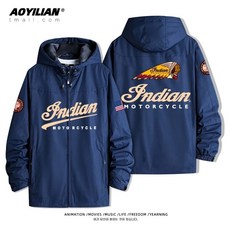 인디언 모터사이클 오토바이 방풍 루즈핏 자켓 바람막이 바이크 빅사이즈 항공점퍼 방한, C. L 플리스, E. 네이비 5