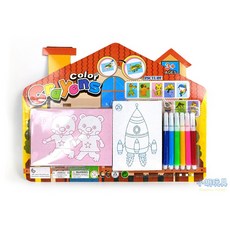 小胡玩具 兒童著色畫 6色彩色筆 DIY繪畫勞作 兒童文具, 1個, 隨機不挑款, Multicolor