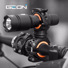 건스포츠 360도 회전 다용도 자전거 라이트 전조등 거치대 마운트 홀더, Black/Orange, 1개