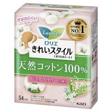 Kao 花王 Laurier Kirei Style棉質護墊 花香, 1包, 54片, 14cm