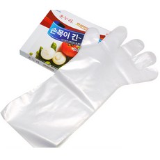 온누리 손목롱장갑 20매 긴팔 위생장갑 일회용 비닐장갑 김장 요리 청소용, 단품, 단품, 1개, 1개