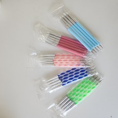 레진마스터 레마봉붓 도트봉 실리콘붓 듀얼세트, 1세트, 물결블루