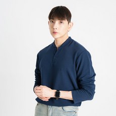 나타났다 남성 Y-NECK 트임 긴팔 티셔츠 캐주얼 링클프리 빅사이즈 헨