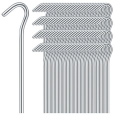 Blulu 금속 텐트 말뚝 100개 튼튼한 17.8cm(7인치) 아연 도금 말뚝 금속 그라운드 텐트 페그 네일 스파이크 정원 말뚝 정원 울타리 가장자리 방수포 캐노피 야외 크, Blulu 금속 텐트 말뚝 100개, 튼튼한 17.8c