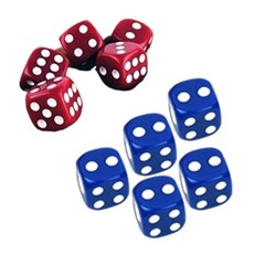 TW 주사위 세트 5개입 테이블게임용 미니 보드게임, 레드, 레드, 1개