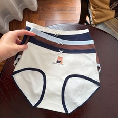 젬버트 여성 귀여운 고탄력 면스판 빅사이즈 순면 삼각팬티 3종세트