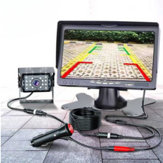 트럭 후방카메라 모니터 야간 투시 전기 녹화 12V24V, 5인치 HD+정사각형 8광 렌즈+10m