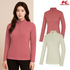 콜핑 여성 기모 보온 등산 긴팔 반집업 티셔츠 KSC043UT1W