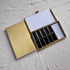 황동 빈 수채화 팔레트 TN 자석 수채화 상자 휴대용 여행용 페인트 트레이 컬러 팔레트 초보자 미술 용품, 08 Medium-1pcs