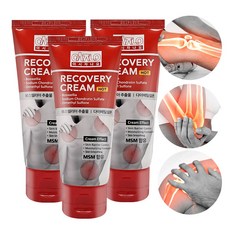 [한번더 공식판매점] 아시자나요 리커버리 핫크림 MSM 보스웰리아 함유 스포츠 마사지크림 근육통 에뮤오일, 3세트, 1개입, 80ml