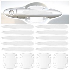 FNANJWQ 14피스 투명 자동차 도어 핸들 스크래치 포테터 후방 충돌 방지 범퍼 트림 가드 스티커 TPU 자동차 도어 스티커 대부분의 자동차 핸들용 범용 긁힘 방지 가드