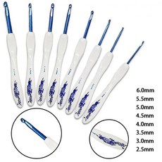 플라스틱 인체공학적 손잡이 알루미늄 코바늘 바느질 공예용 뜨개질 바늘, 1개