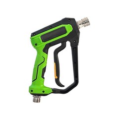 【台北現貨】耐高壓快接槍 高壓槍 商用快接槍 進水外牙22芯15mm 出水1/4快插頭 工業用噴槍 耐高溫 按壓順暢, 1個, 綠握把高壓快接槍